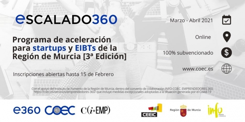 El Programa Escalado360 lanza su 3ª edición con el objetivo de impulsar el crecimiento de startups de la Región de Murcia